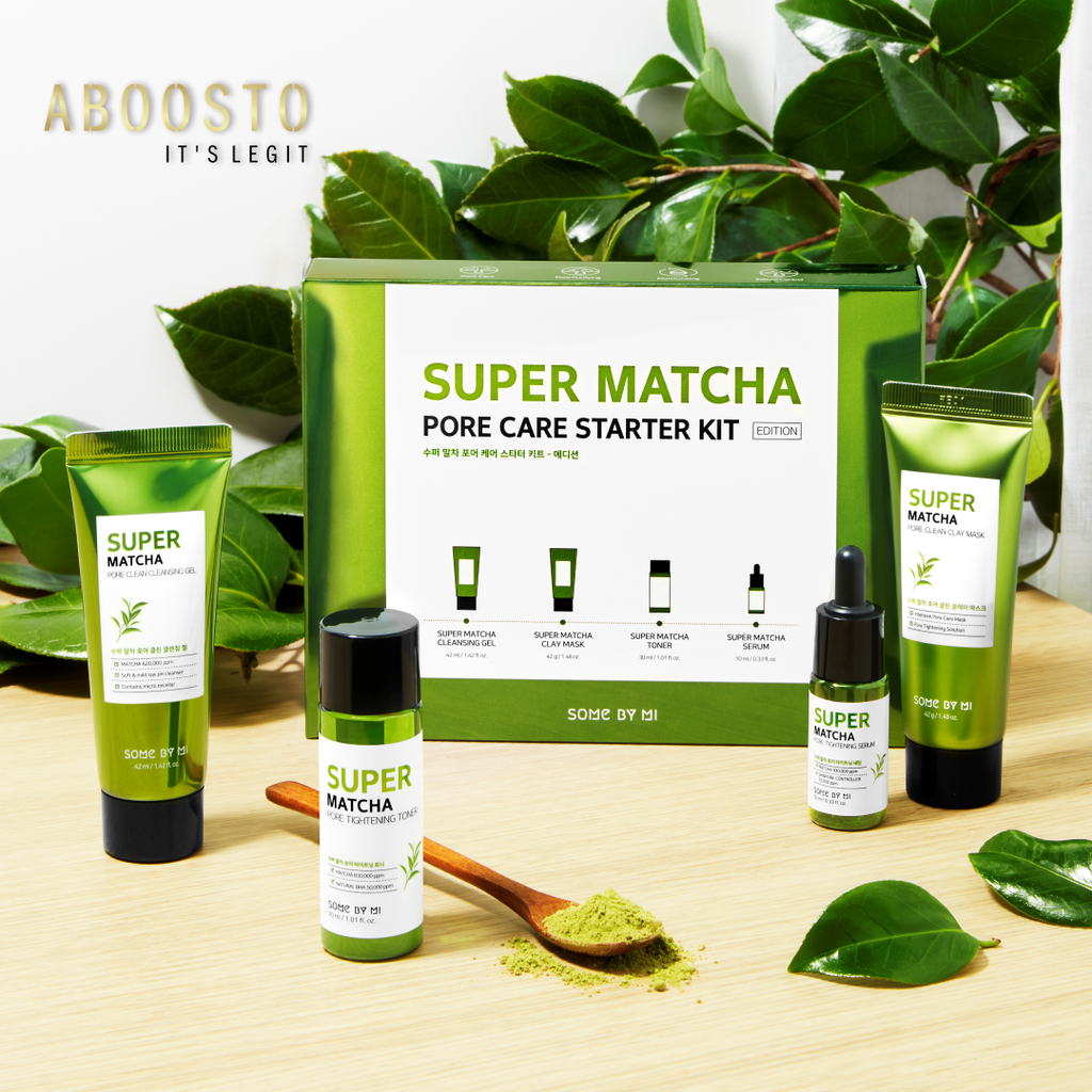 SUPER MATCHA PORE CARE STARTER KIT [Cleansing Gel 42ml, Clay Mask 42g, Toner 30ml, Serum 10ml]