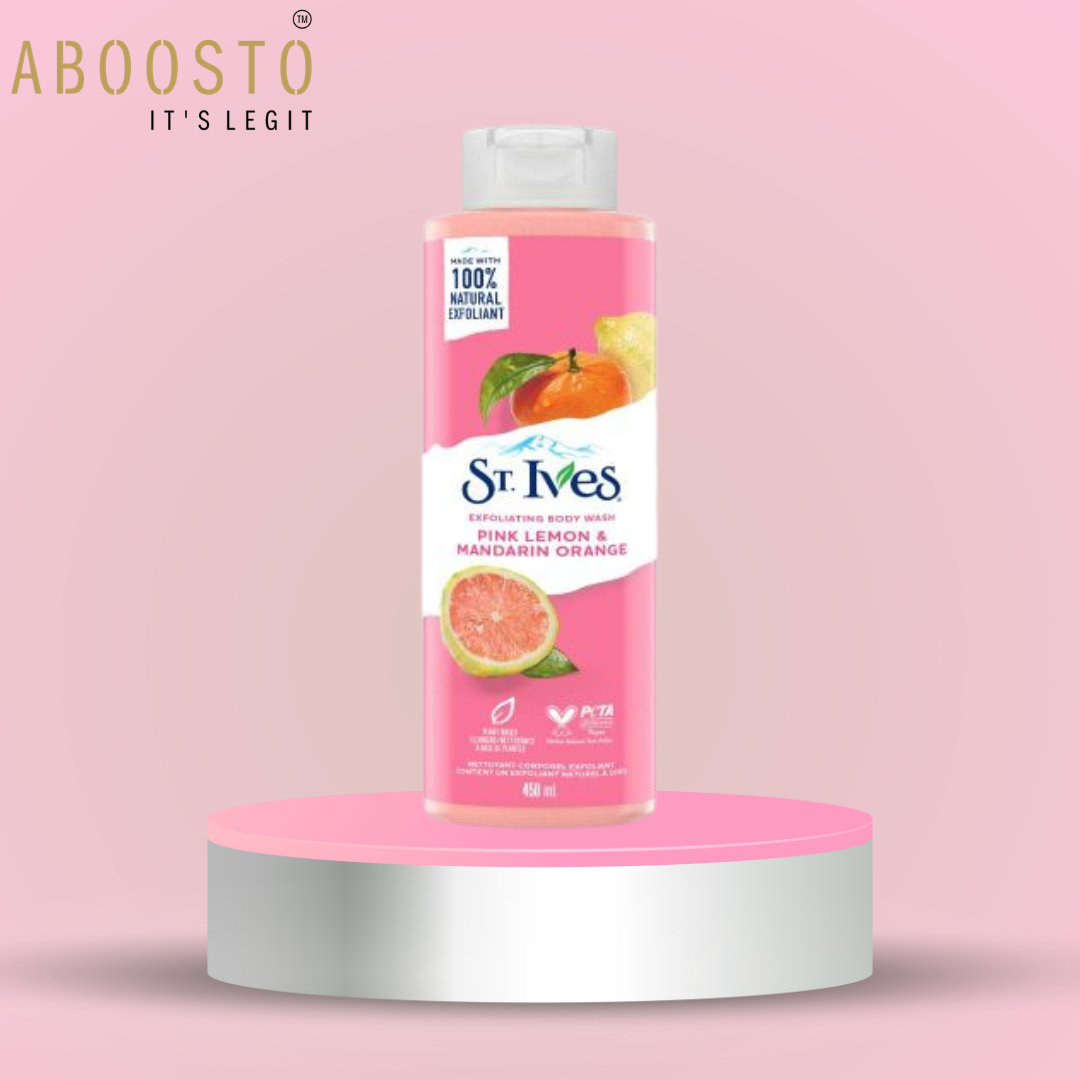 ST.IVES PINK LEMON & MANDARIN ORANGE EXFOLIATING BODY WASH 450ML